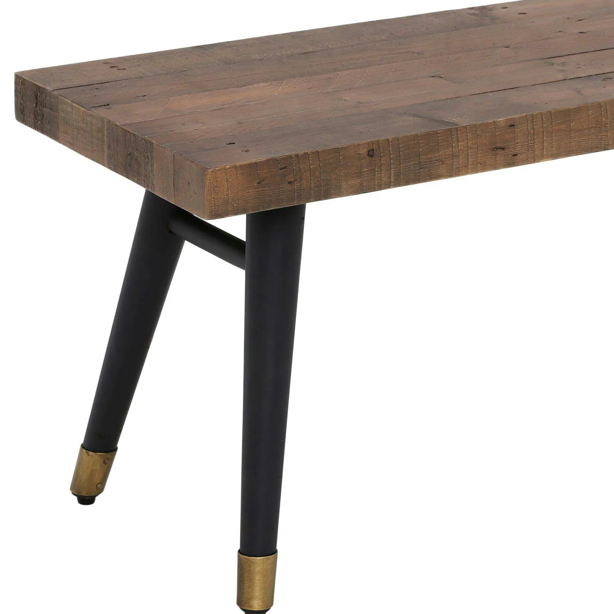 Banc de table bois recyclé piètement effet laiton vieilli 180 cm ADÉLAÏDE