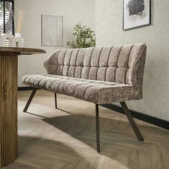 Banc de table brun chaud pieds bronze 180 cm MELBOURNE
