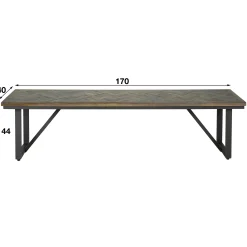 Banc de table en bois de teck brun motif croisé 170 cm AMBON