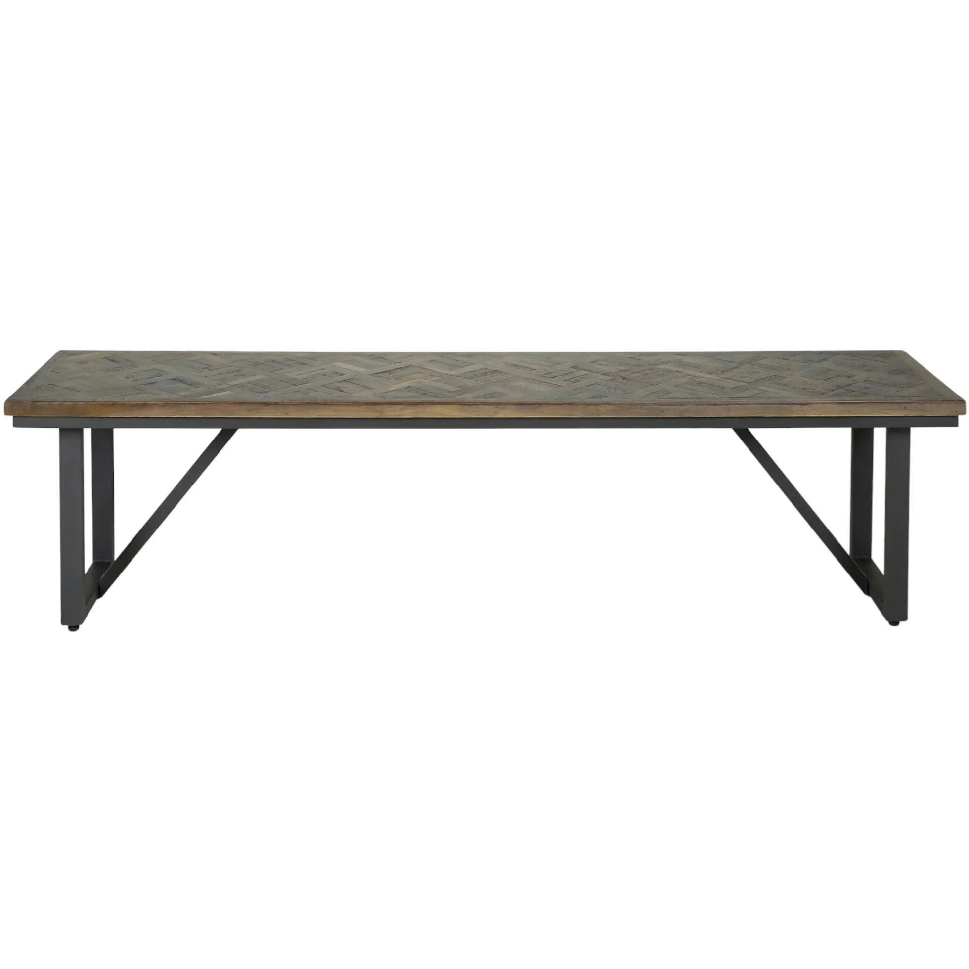 Banc de table en bois de teck brun motif croisé 170 cm AMBON
