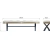 Banc de table en bois finition bleu profond 2m HOVE