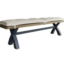 Banc de table en bois finition bleu profond 2m HOVE
