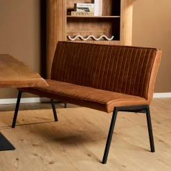 Banc de table à manger cognac à bandes 155 cm CORTINA