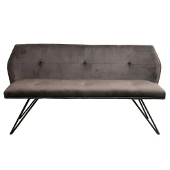 Banc de table à manger en velours gris 160 cm MELBOURNE