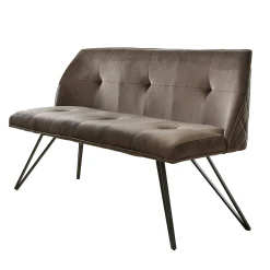 Banc de table à manger en velours gris 160 cm MELBOURNE