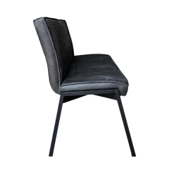 Banc de table à manger gris foncé à bandes 155 cm CORTINA