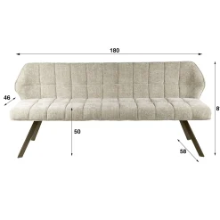 Banc de table sable pieds bronze 180 cm MELBOURNE