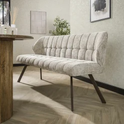 Banc de table sable pieds bronze 180 cm MELBOURNE