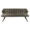 Banc de table taupe pieds bronze 180 cm MELBOURNE