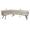 Banc de table tissu doux sable, angle gauche MELBOURNE