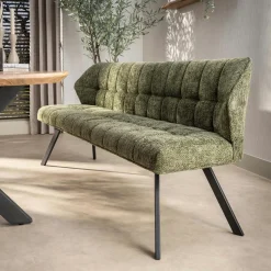 Banc de table vert chenille pieds anthracite 180 cm MELBOURNE