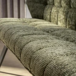 Banc de table vert chenille pieds anthracite 180 cm MELBOURNE
