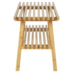 Banc en bambou avec 2 plateaux, pour sdb ou entrée BRUGES