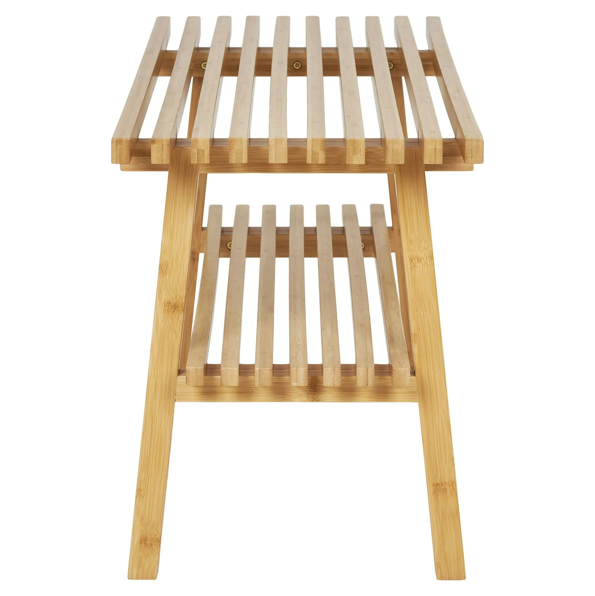 Banc en bambou avec 2 plateaux, pour sdb ou entrée BRUGES