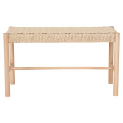 Banc en bois blond et corde tressée BRUGES