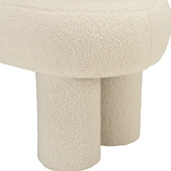 Banc en tissu bouclette blanc CASTILLE