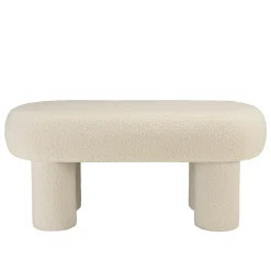Banc en tissu bouclette blanc CASTILLE