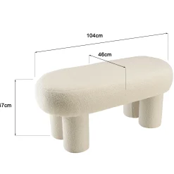 Banc en tissu bouclette blanc CASTILLE