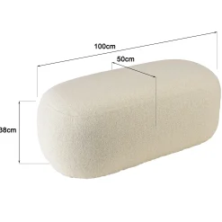 Banc en tissu petite bouclette beige COLOMBUS