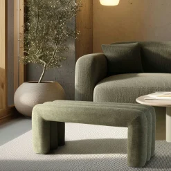 Banc en tissu vert CASTILLE