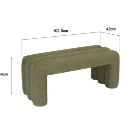 Banc en tissu vert CASTILLE