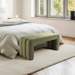 Banc en tissu vert CASTILLE