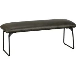 Banc industriel gris rembourré 120 cm OKA