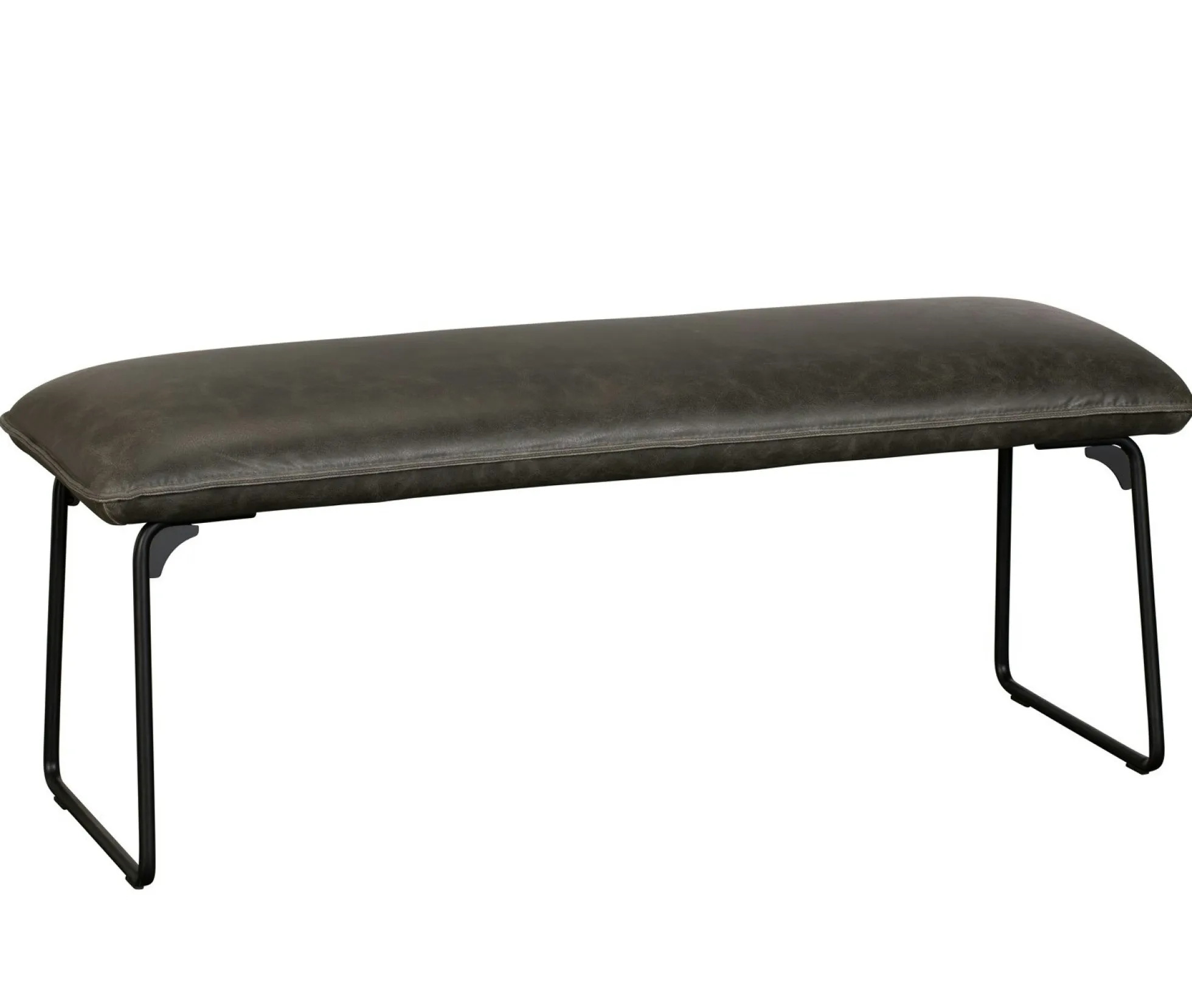 Banc industriel gris rembourré 120 cm OKA