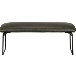 Banc industriel gris rembourré 120 cm OKA