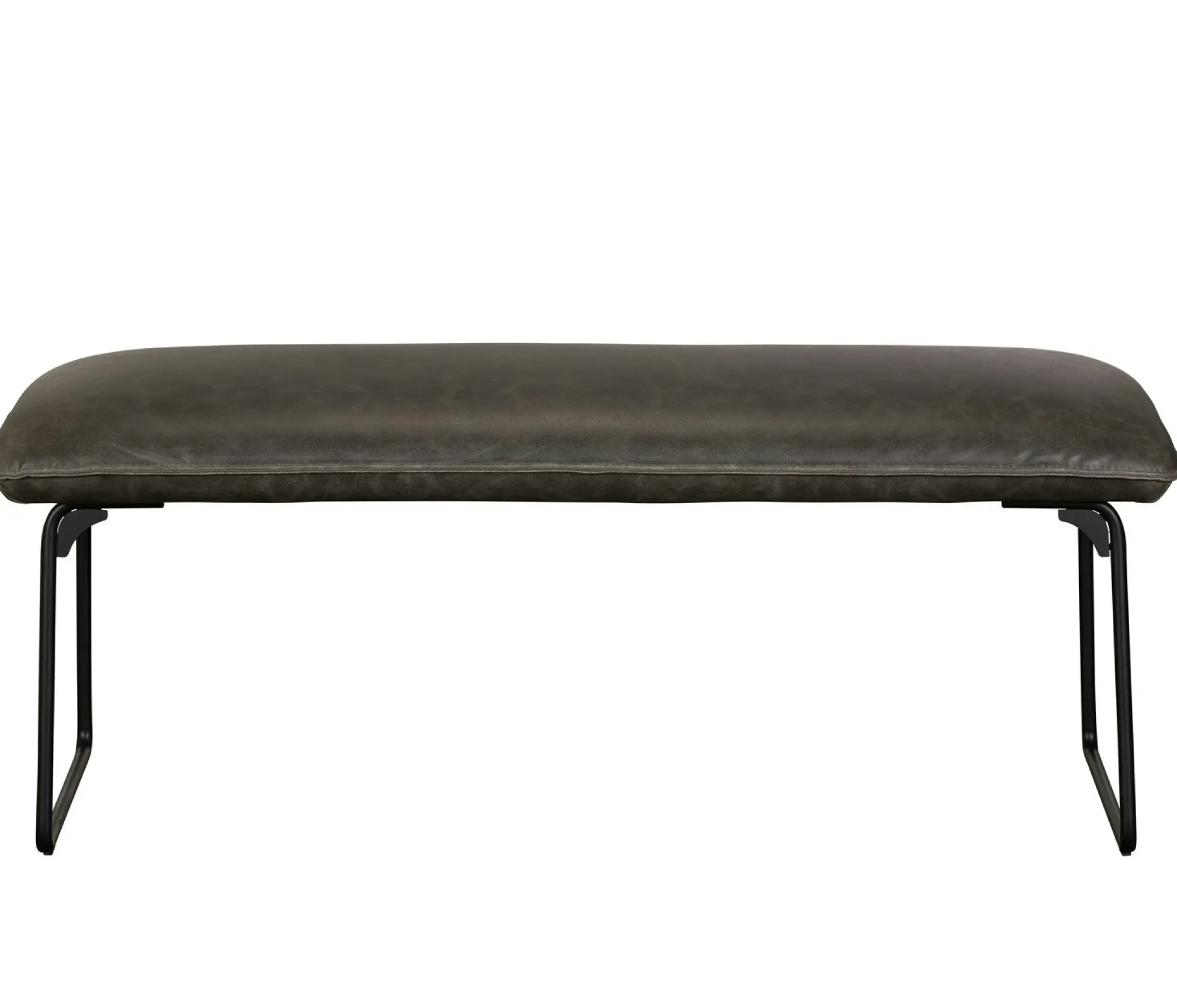 Banc industriel gris rembourré 120 cm OKA