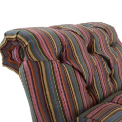 Banc méridienne capitonnée rayures coton BUTTON
