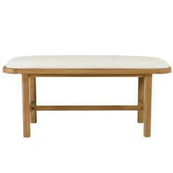 Banc 1 place avec coussin blanc en bois de mindi TIVARO