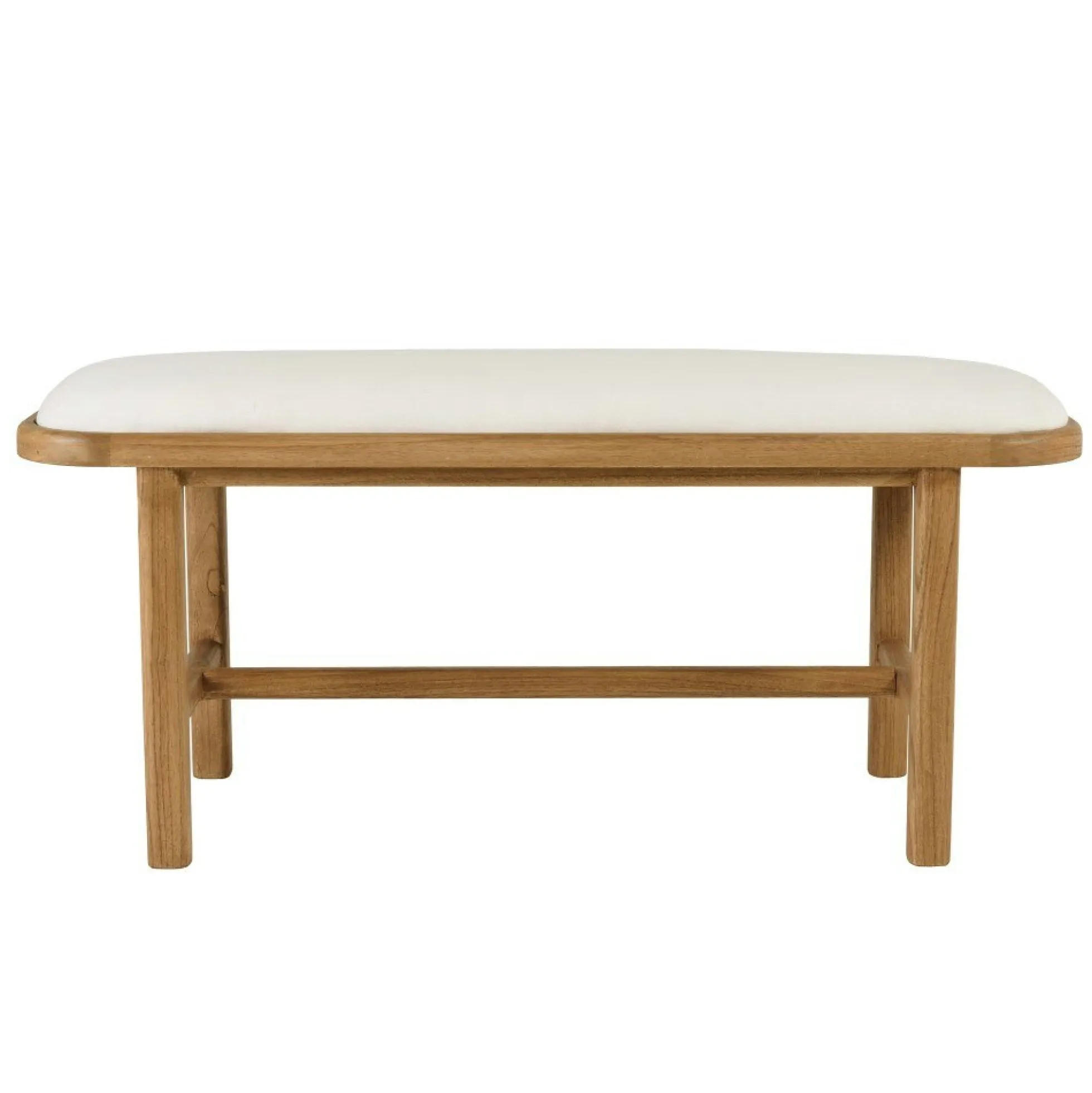 Banc 1 place avec coussin blanc en bois de mindi TIVARO