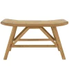 Banc 1 place en bois de mindi et rotin naturel TIVARO