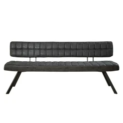 Banc salle à manger noir avec dossier 180 cm TRIBECA