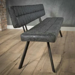 Banc salle à manger noir avec dossier 180 cm TRIBECA