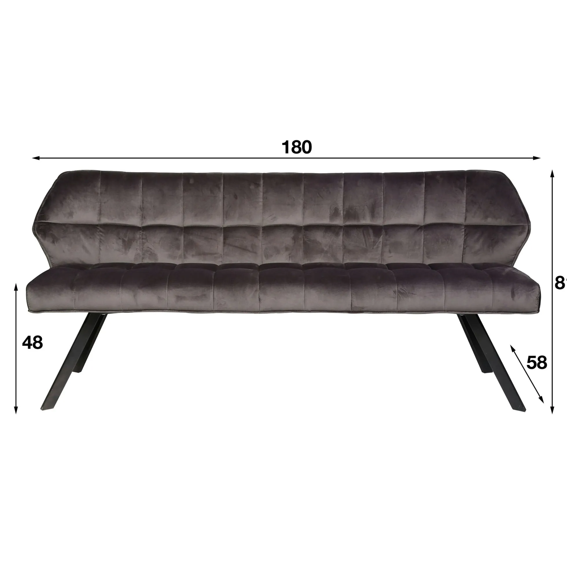 Banc salle à manger velours beige 180 cm MELBOURNE