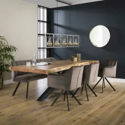 Banc salle à manger velours gris 180 cm MELBOURNE