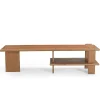 Banc TV en bois clair à étagère 160 cm ALMA