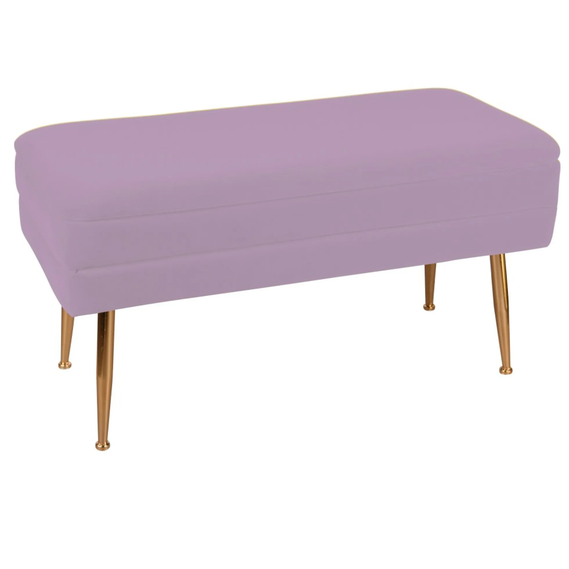 Banquette 2 places tissu rose pieds dorés TIM