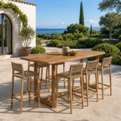 Bar de jardin 160 cm en teck recyclé ORIA
