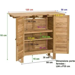 Bar de jardin en Teck brut massif 120cm SUMMER