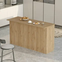 Bar séparation cuisine ouverte effet bois, 4 portes MARFA