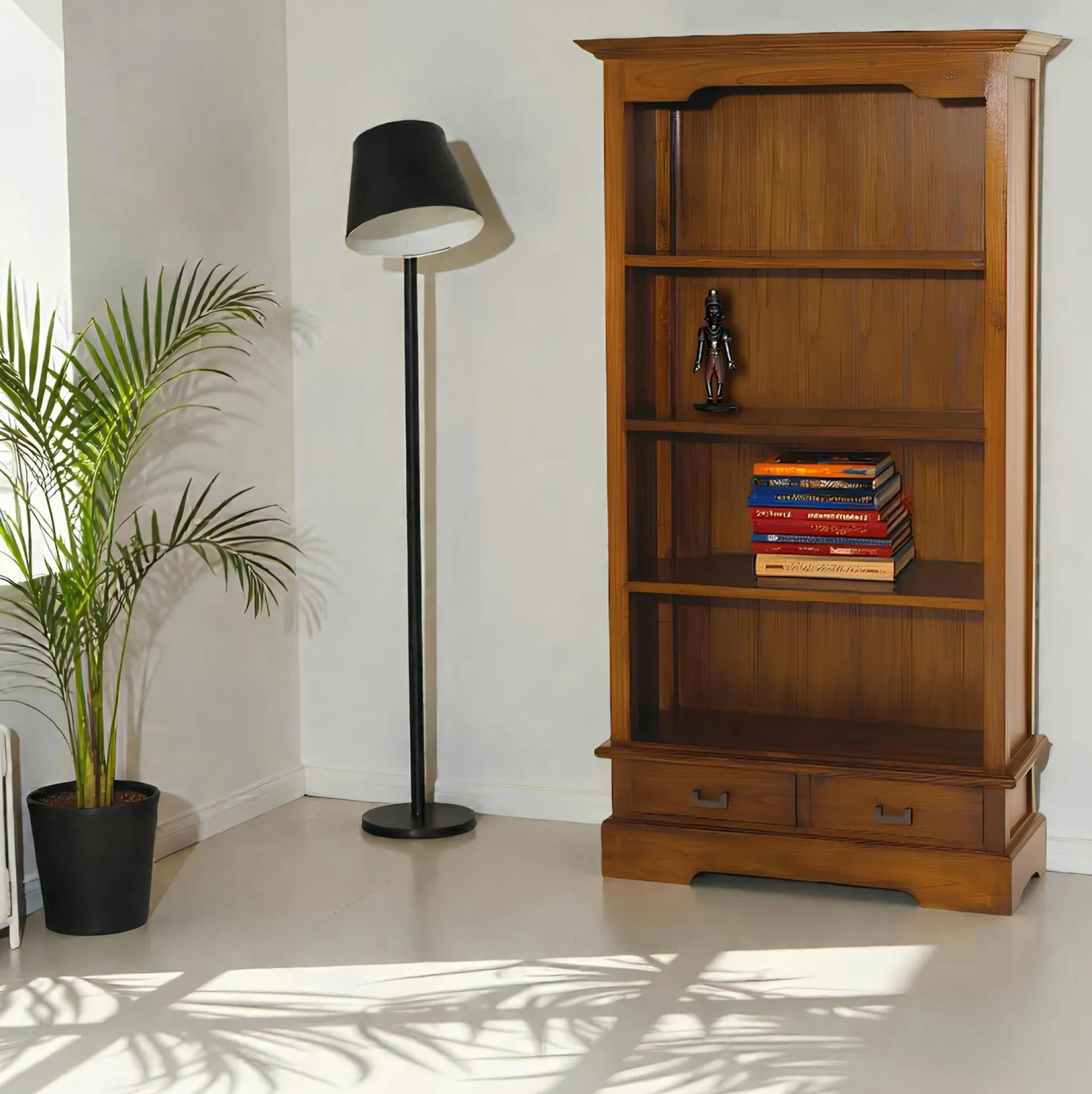 Bibliothèque Acajou verni 98x180cm LOLA