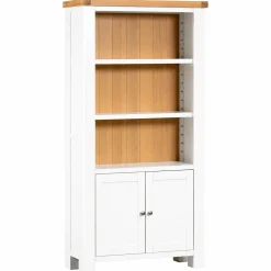 Bibliothèque blanche avec rangement fermé VELIA