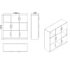 Bibliothèque blanche design damier 9 rangements MARFA