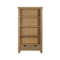 Bibliothèque chêne avec 2 paniers de rangement VALMONT