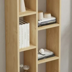 Bibliothèque colonne effet bois de chêne clair MARFA