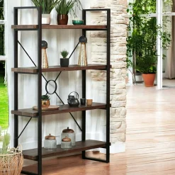Bibliothèque Etagère bois brun recyclé SAMOA