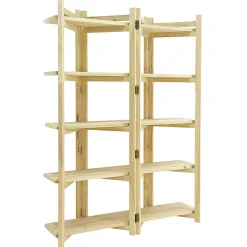 Bibliothèque Etagère Hévéa 5 plateaux 125x37x170cm MAORI